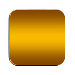 Chocolate Brown To Amber Orange Bilinear Gradient Square Metal Box (black)