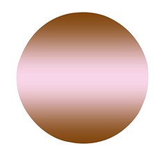 Chocolate Brown To Pink Lace Bilinear Gradient Mini Round Pill Box