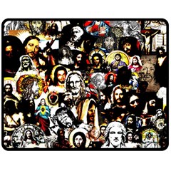 Jesus Christ Modern Halftone Pattern Two Sides Fleece Blanket (medium) by snek