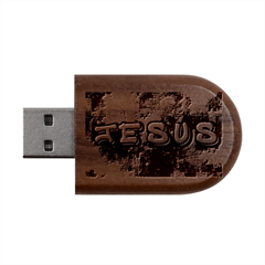 Neon Jesus 8375771 Wood Oval Usb Flash Drive